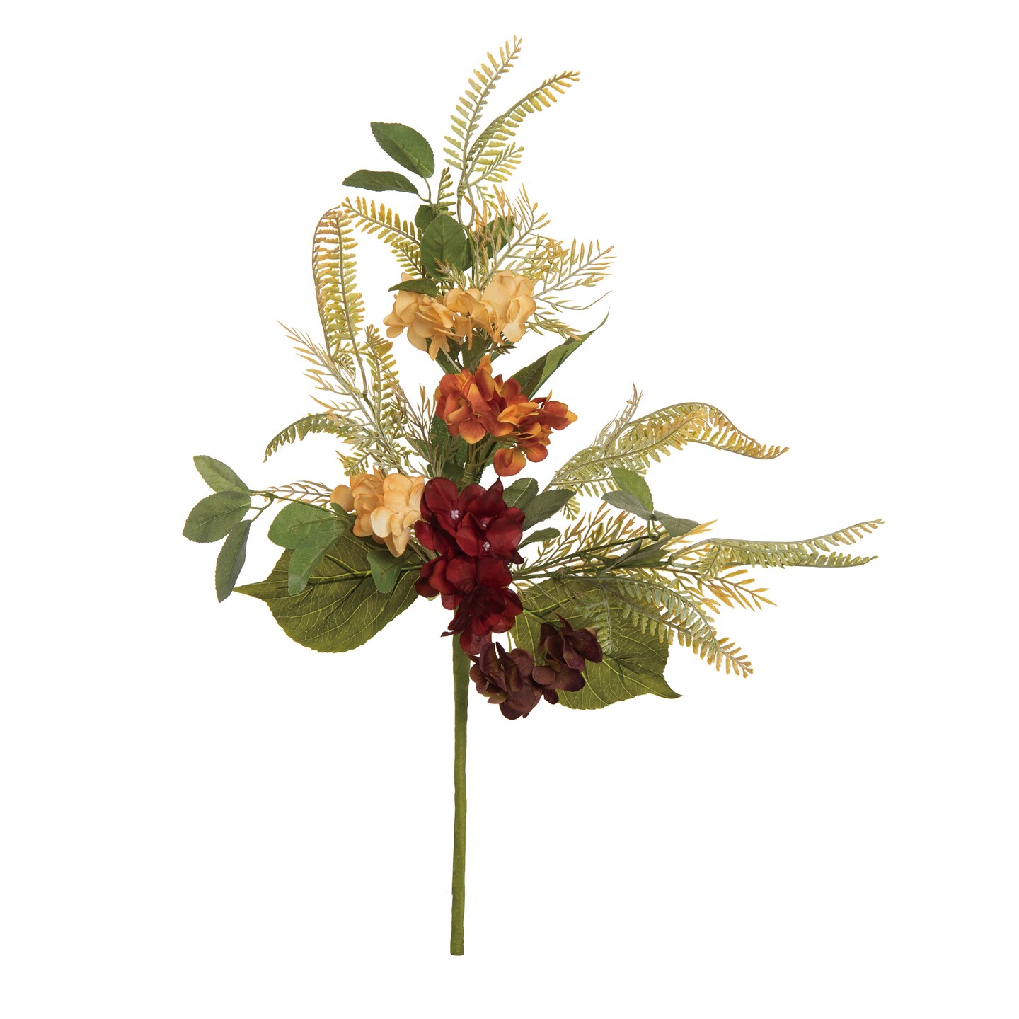 Transpac Fabric 22 in. Multicolor Harvest Eucalyptus and Moody Flower Spray