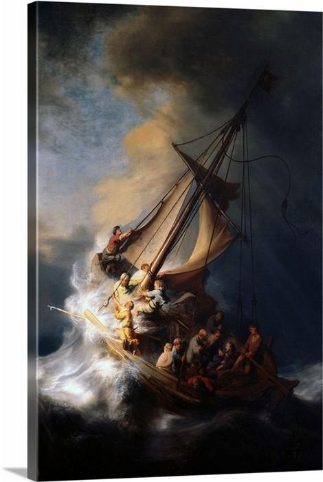 Rembrandt Christ In The Storm On The Sea Of Galilee Framed Art Print