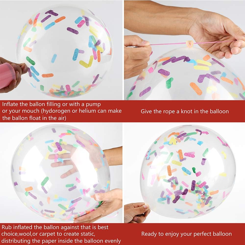 Party Balloon Birthday Balloons Sprinkles Confetti Balloon Pack - Ice Cream Sprinkle Balloons