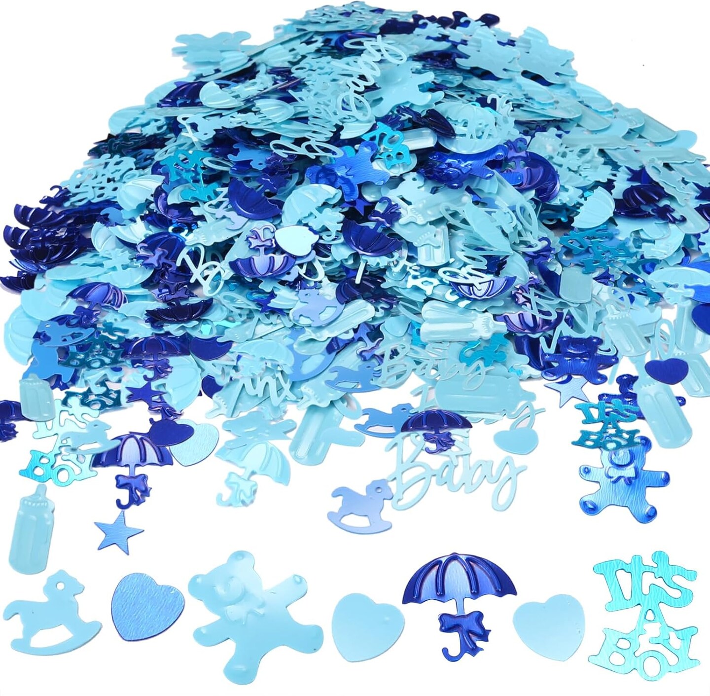1100 Pcs It's a Boy Confetti Gender Reveal Confetti Baby Shower Confetti Blue Confetti Happy Birthday Confetti Bear Confetti for Boys Girls Table Decoration Christmas Party Balloon Filler
