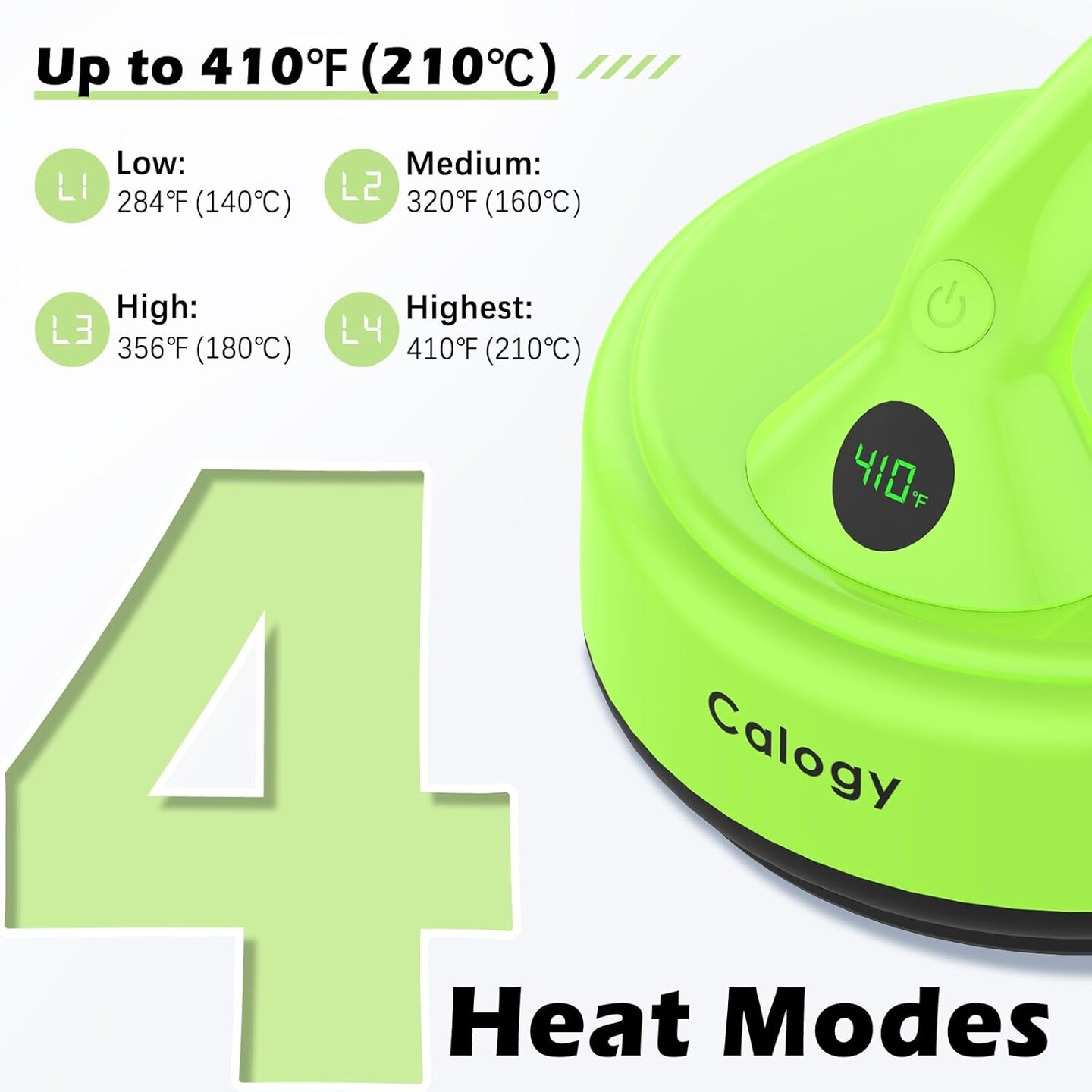Mini Heat Press, 5&#x22; Diameter Round Heat Press Machine for T-Shirt Portable, 4 Levels Temp Max 410&#x2109;, Small Iron for Crafts, Coaster, Bag, Pillow, Ceramic, Sublimation Ink Vinyl Transfer (Green)