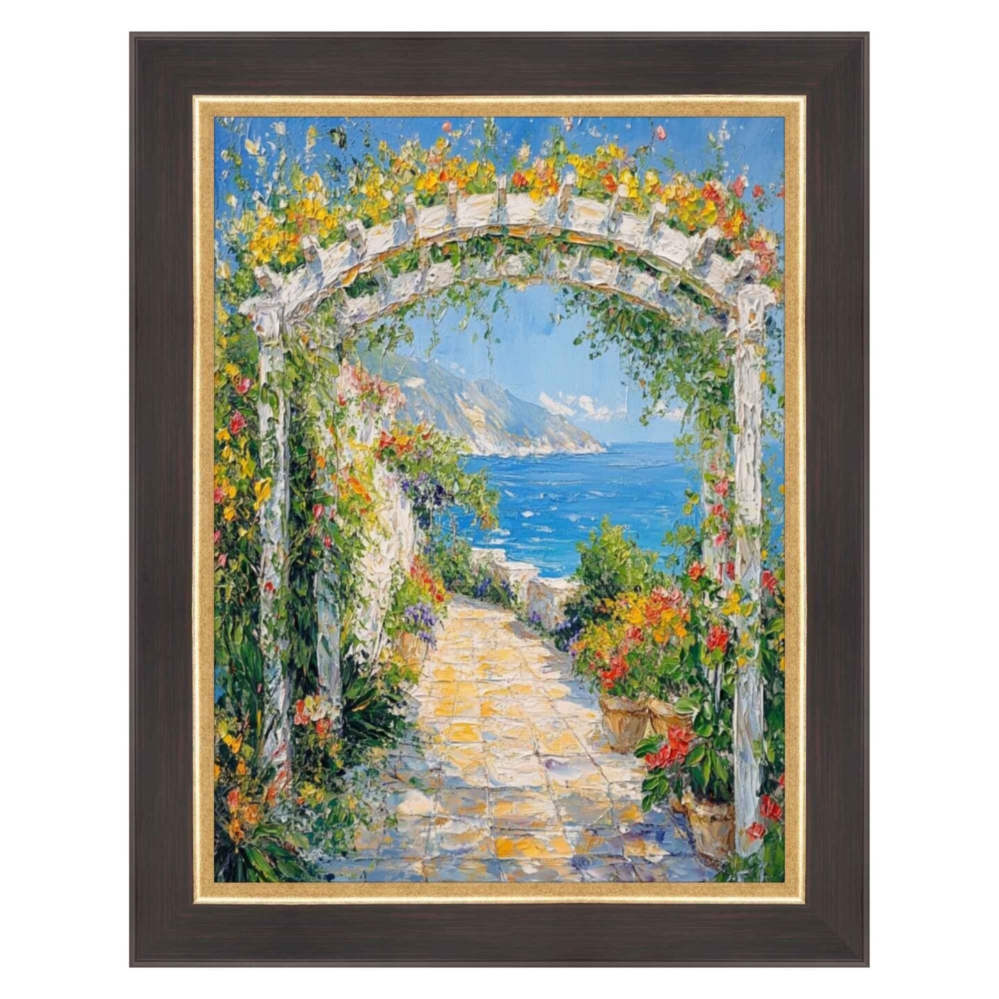 Cafe Wood Tone With Gold Lip Picture Frame 30x30 frame