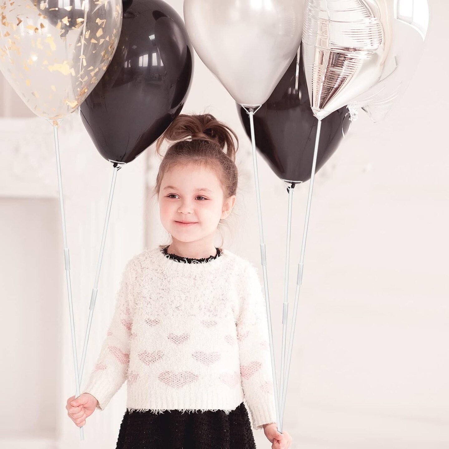 280 Pcs 70 Set 27.5 Bobo Balloon Sticks with Cups Clear Long Bobo Balloon Holders Reusable Plastic Stand for Wedding Party Holidays Anniversary Decorations