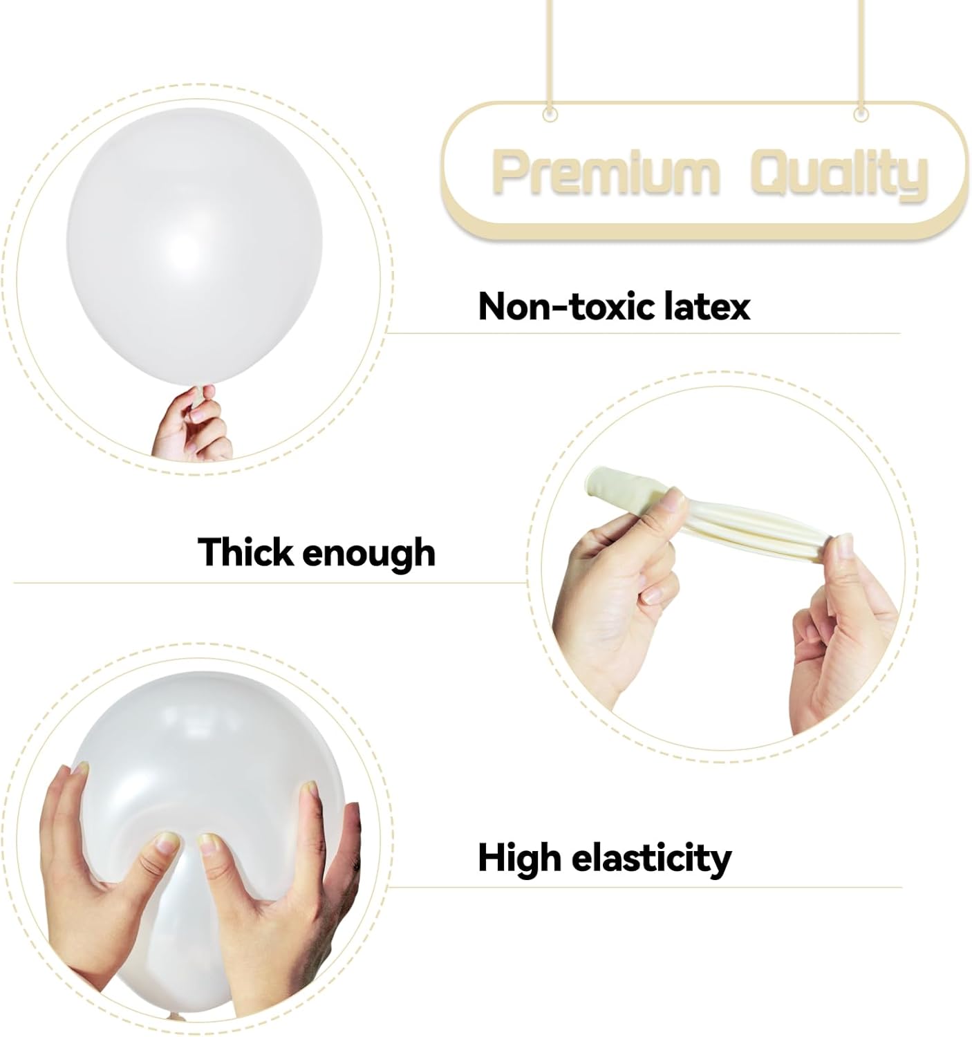 137Pcs Pearl White Balloon Garland Kit, Latex Party Balloons