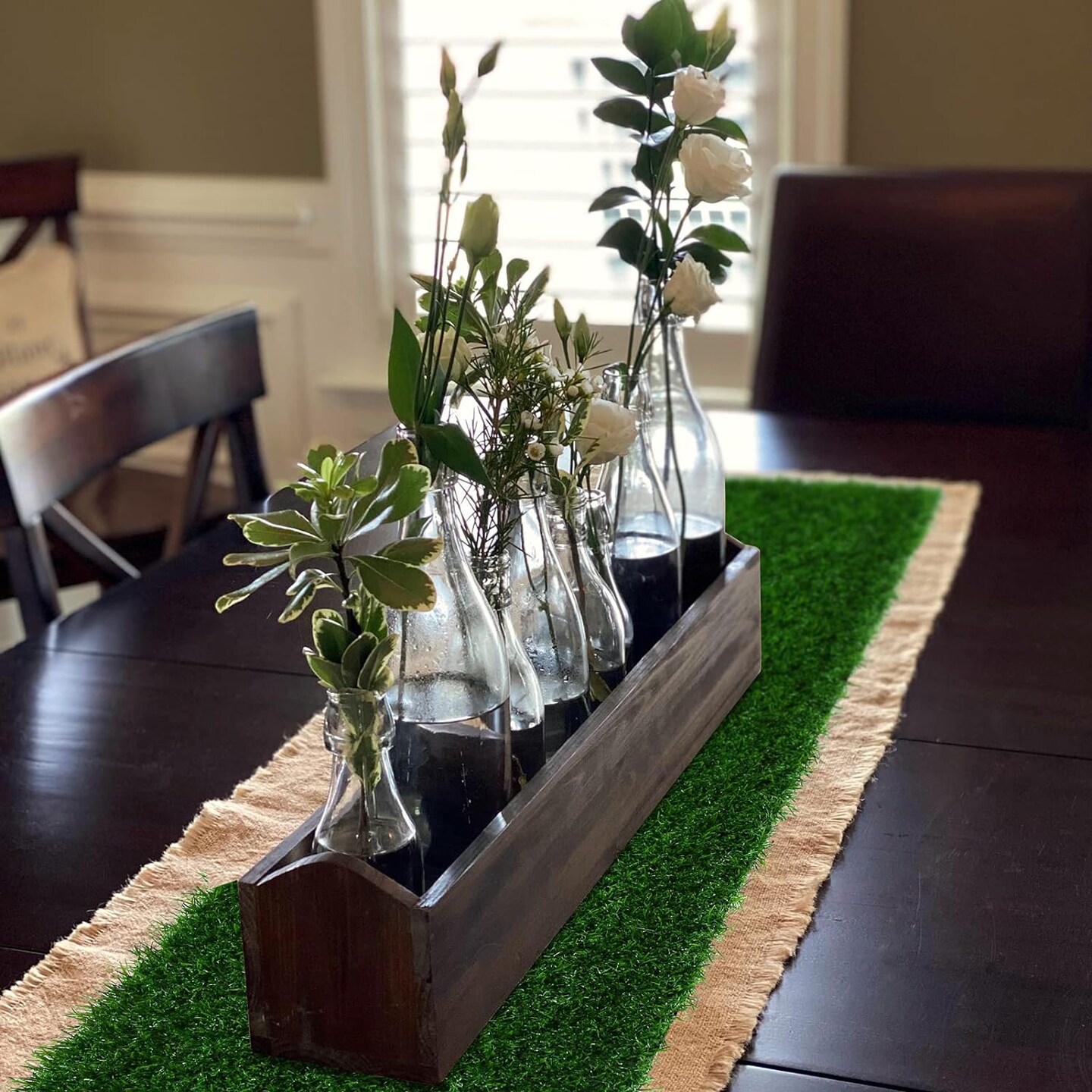 Artificial Grass Table Runner 12 x 48 Inch, Green Easter Fake Turf Table Centerpiece Decor Spring Party, Birthday, Holiday, Banquet, Dining