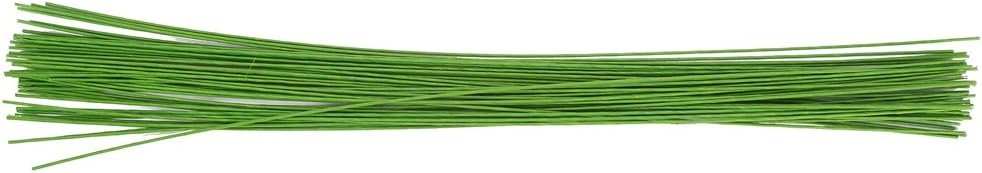 50-Pack 24 Gauge Green Floral Wire, 16" Paper-Wrapped for Crafts & Arrangements.