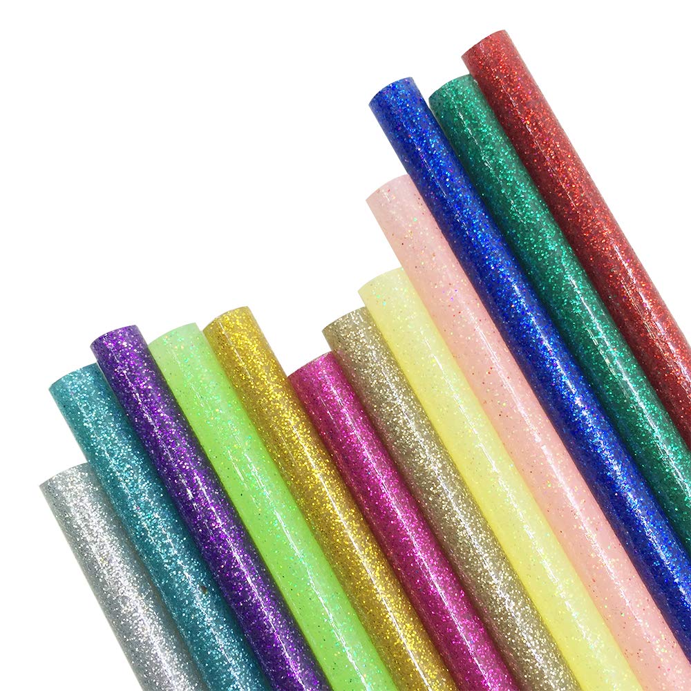72 Pieces Glitter Hot Glue Colored Gun Sticks, 12 Colors, EVA Glue Mini Size Hot Melt Adhesive Sticks for DIY Art Craft Repair Bonding - Diameter 7 mm/0.28&#x22;, Length 10 cm/3.9&#x22;