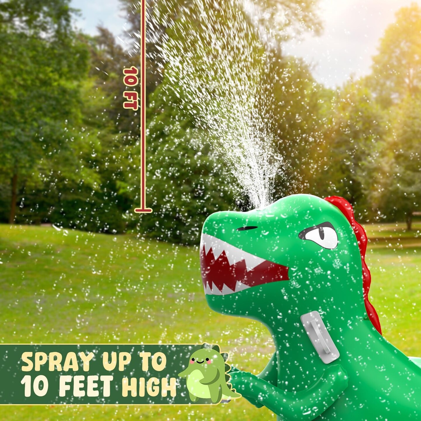 Inflatable Dinosaur Swimming Pool Float for Kids with Sprinkler for Yards, 2-in-1 Summer Water Toys 72&#x22; Large Pool Raft Outdoor Party Toys for Adults Kids