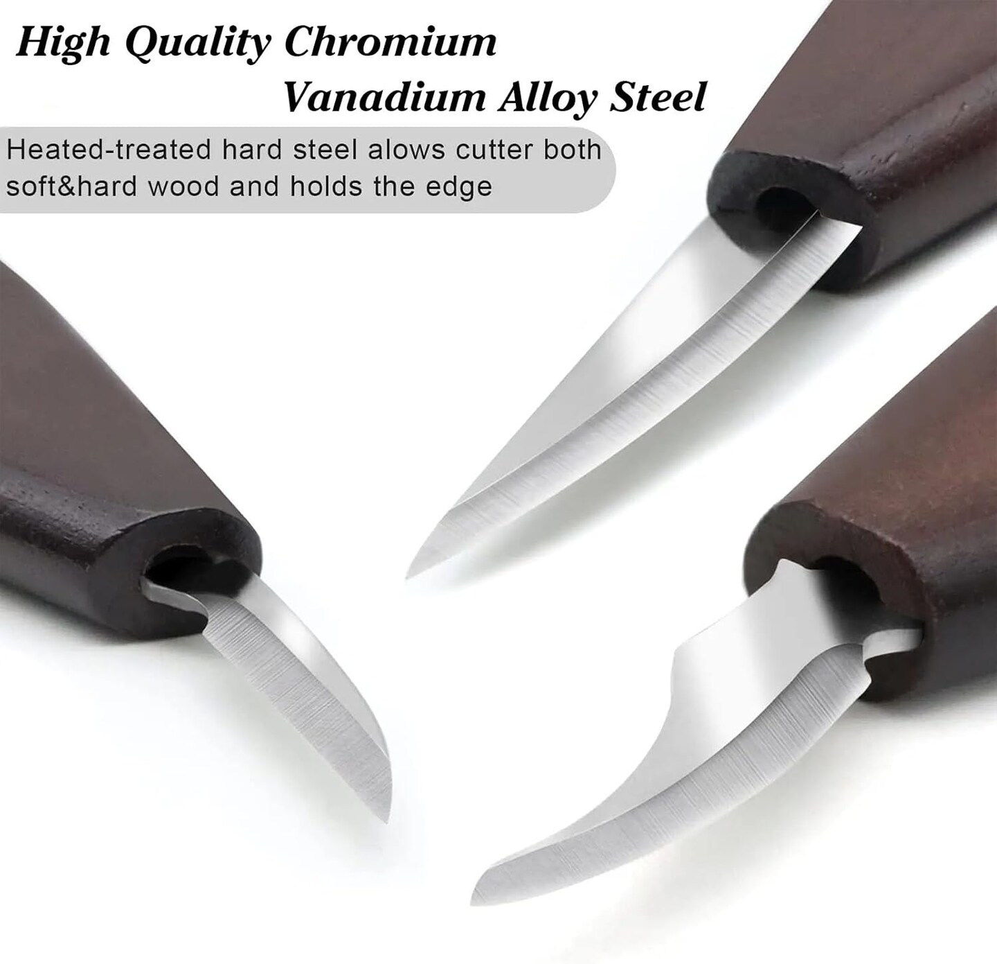 Wood Carving Tool Kit for Adult Beginners Woodworking, Whittling Knife Set with Large Leather Case and Gouge, Wooden Spoon Carving Kits, Gifts for Men Women Carving Enthusiasts Friends