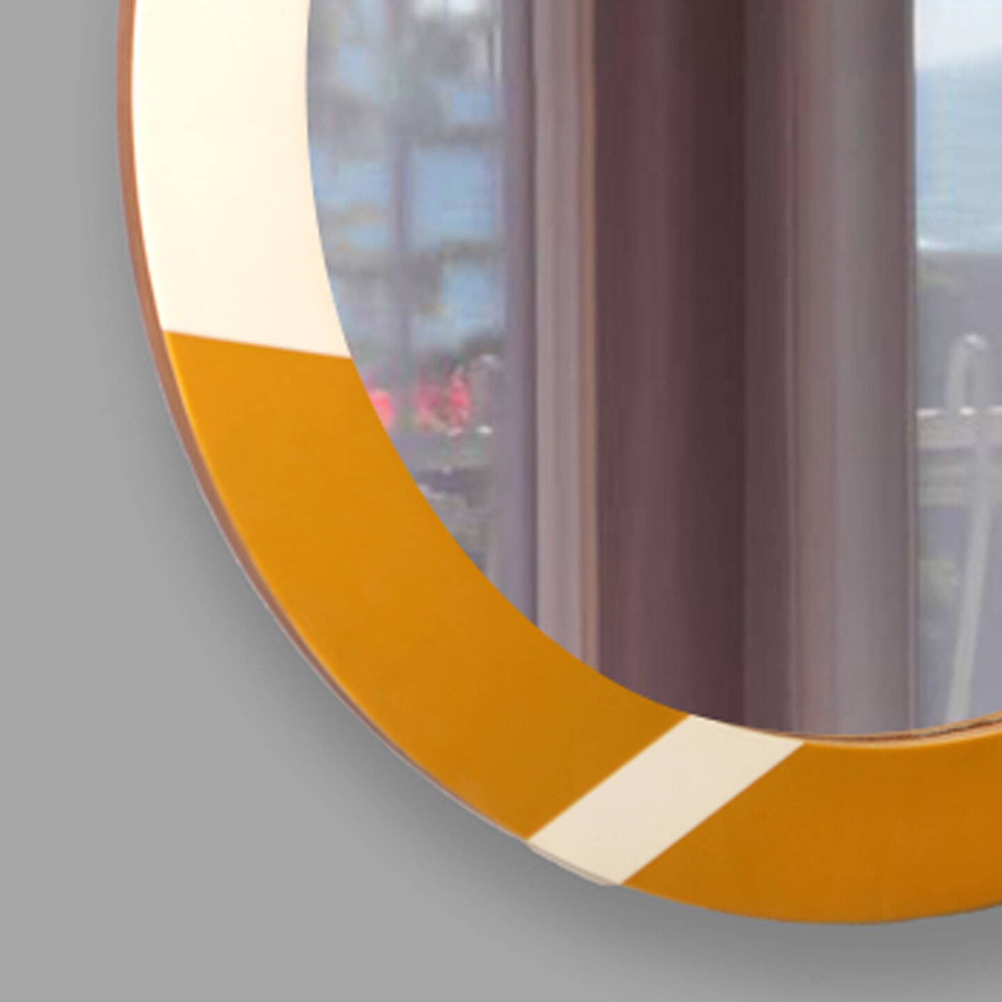 30&#x22; Decorative Round Golden &#x26; Ivory Wall Mirror