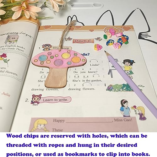 54PCS Unfinished Blank Wooden Cutouts Craft for Kids,Suit for Children's Painting DIY Room Decoration Gift Giving Surprise (54 Insect)