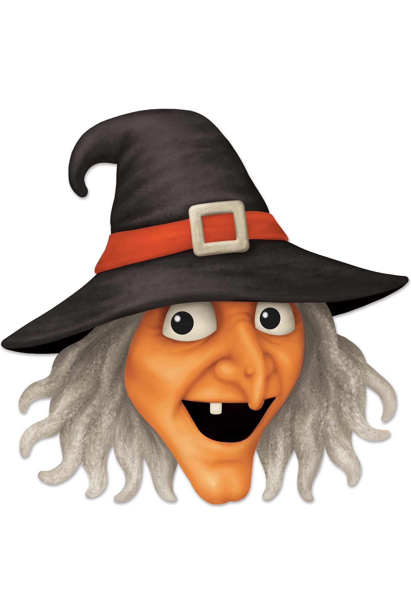 12&#x22; Metal Embossed Sign: Witch Head (Orange)
