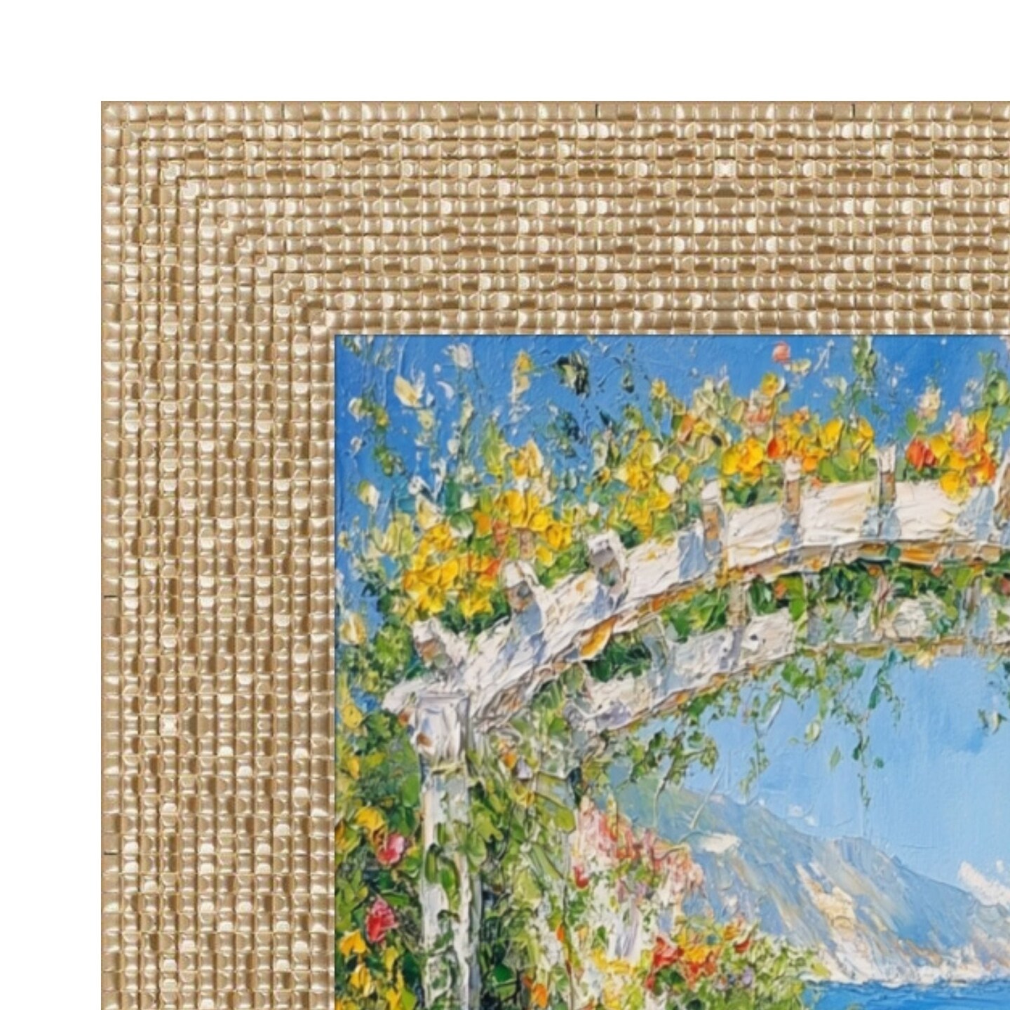 Wide Bright Gold Glitter Metallic Picture Frame - Modern Disco Retro 16x20 frame