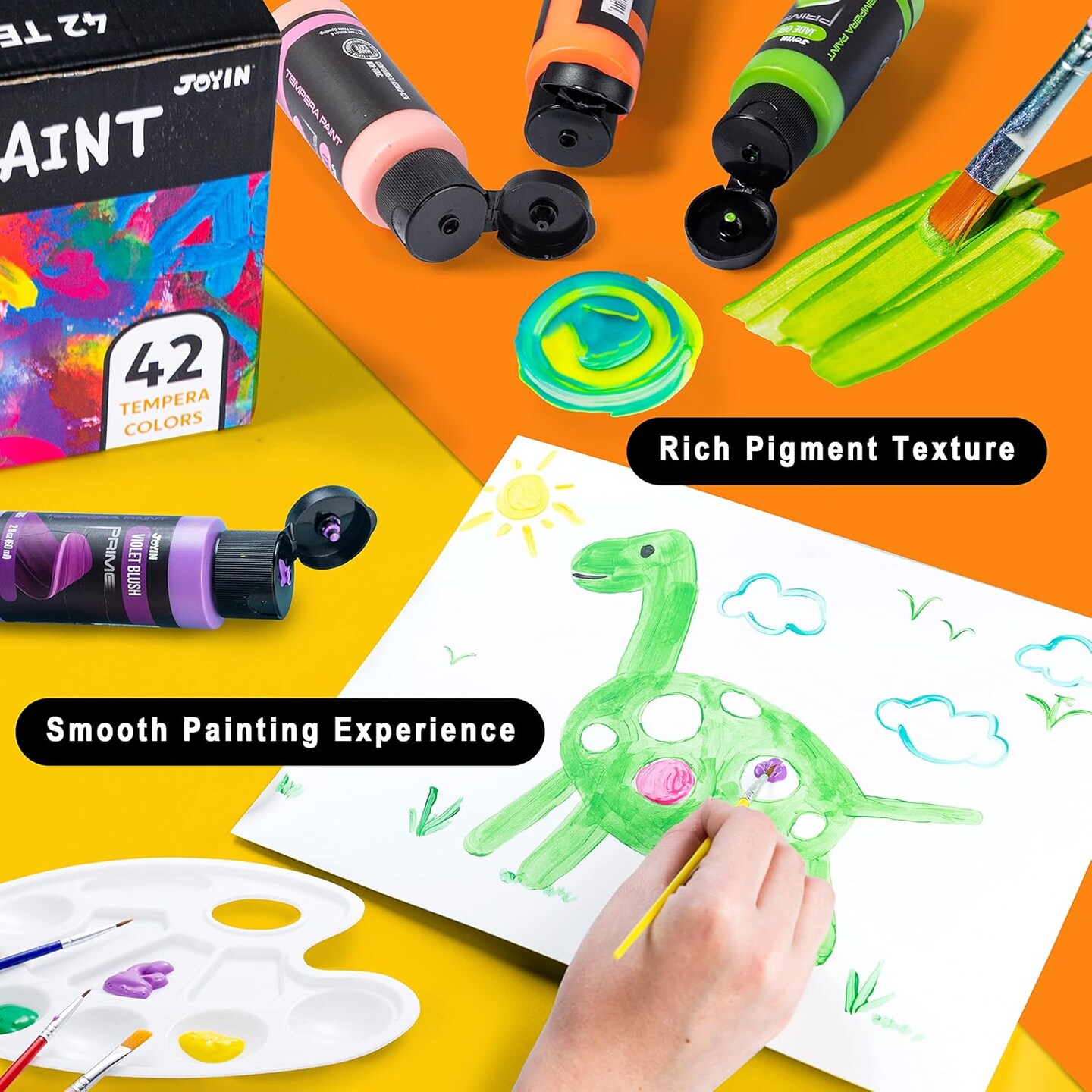 42PCS Washable Tempera Paint Set for Kids