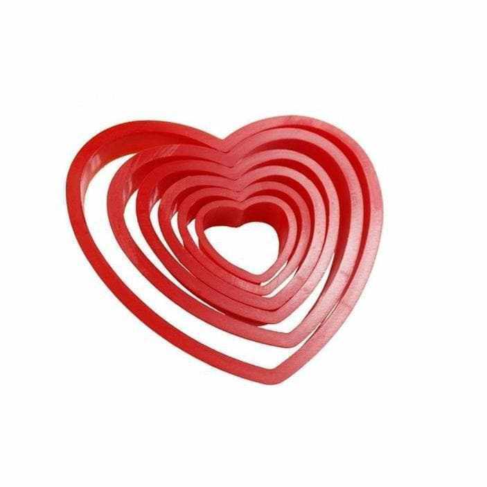 6 PC Heart Nested Cookie Cutter Set Valentine&#x27;s Day