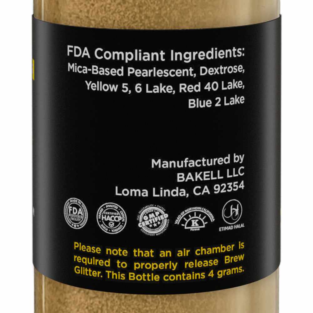 Brew Glitter - Gold Edible Drink Glitter (4g, Mini Spray Pump) for Beer, Cocktails and Beverages