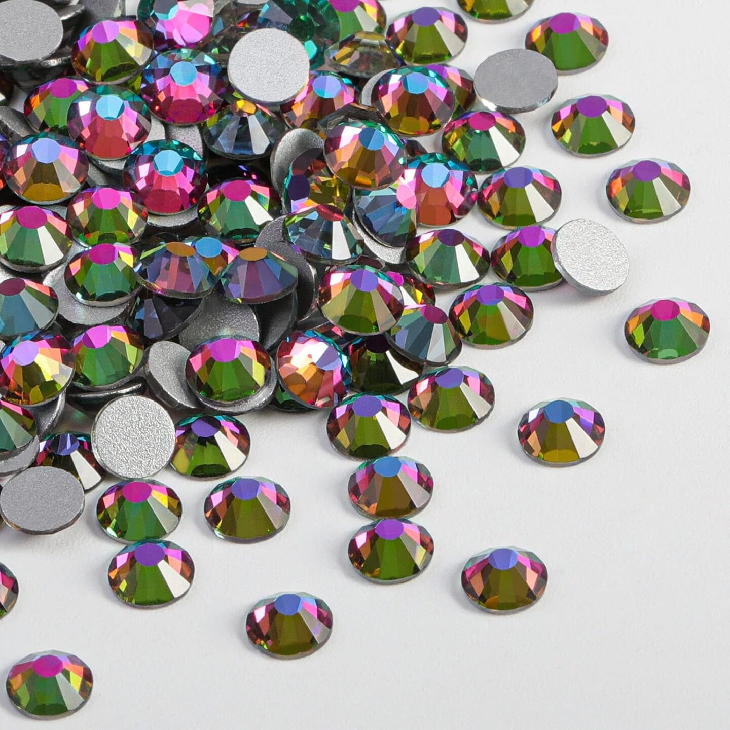 Flat Back Crystal Rhinestones Round Gems, Green Volcano (2.7-2.8mm) SS10/1440pcs