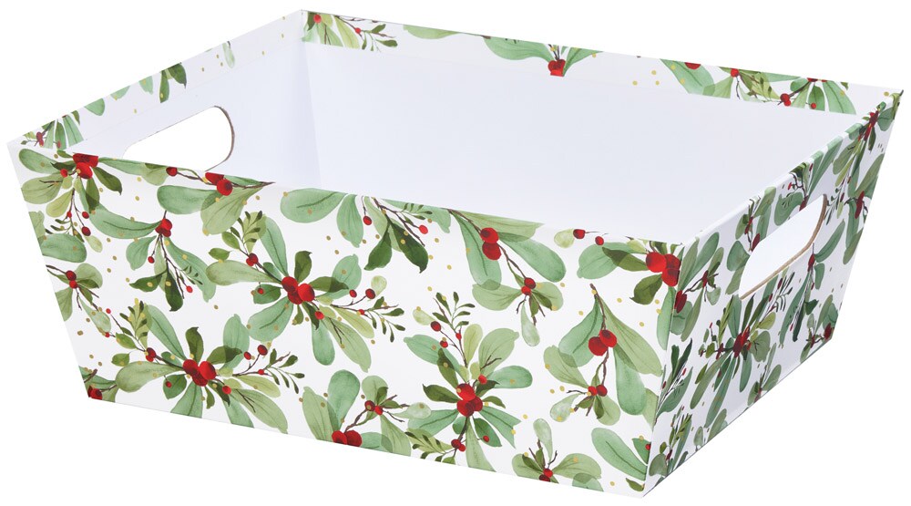 Pack/3: Holiday Berries Baskety Tray - 12 x 9-1/2 x 4-1/2&#x22;