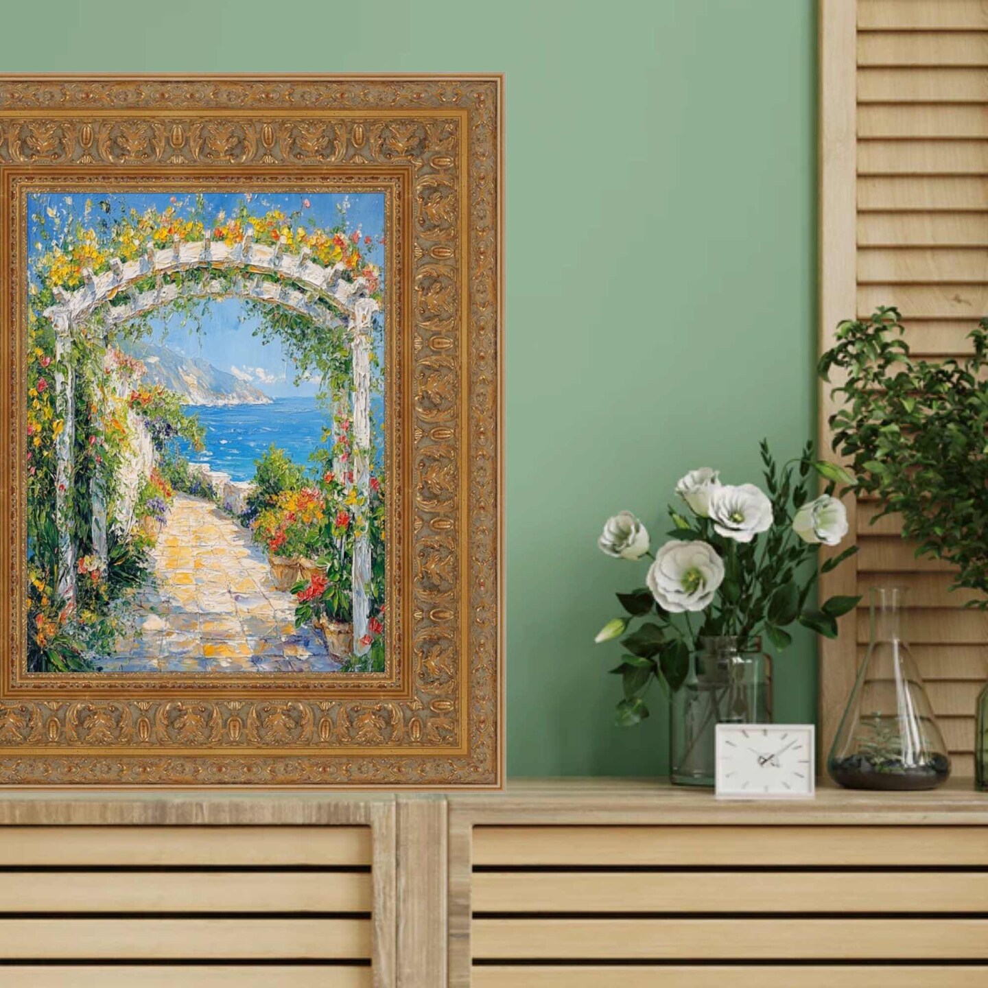 Wide Traditional Italian Carved Ornate Gold Leaf Picture Frame 12x24 frame