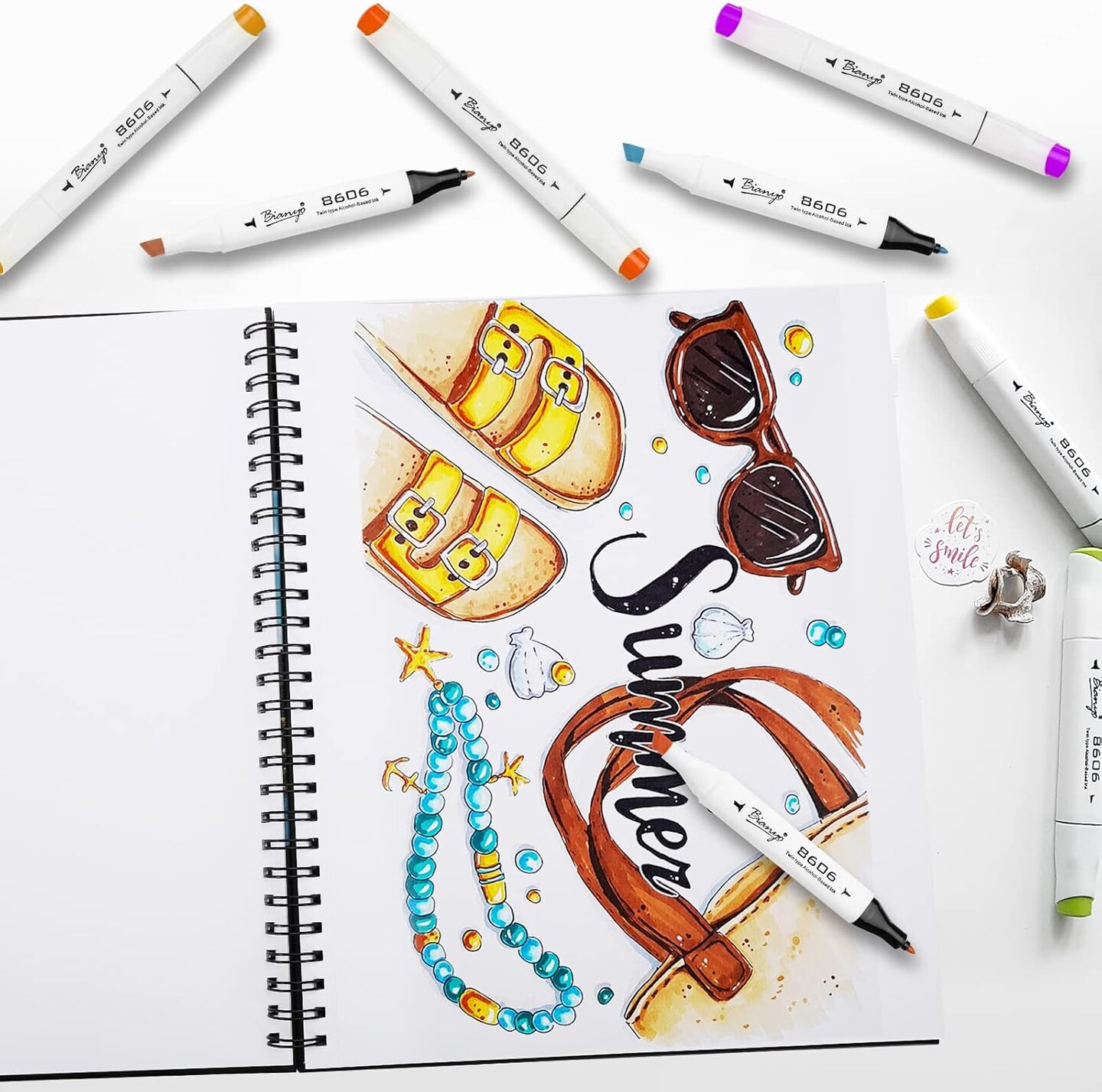 Sketchbook, A4 (8.26&#x22; X 11.69&#x22;), 60 Sheets/Each, 123 LB/200 GSM, Pack of 1 Pad, Spiral-Bound Pad, Ideal for Wet &#x26; Dry Media Like Art Marker, Watercolor, Acrylic, Pastel, Pencil