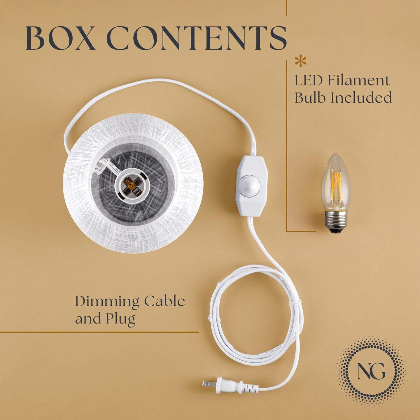 Next Glow Mushroom Lamp - Retro Funky Aesthetic LED White Table Lamp, Dimmable E26 Socket Bulb
