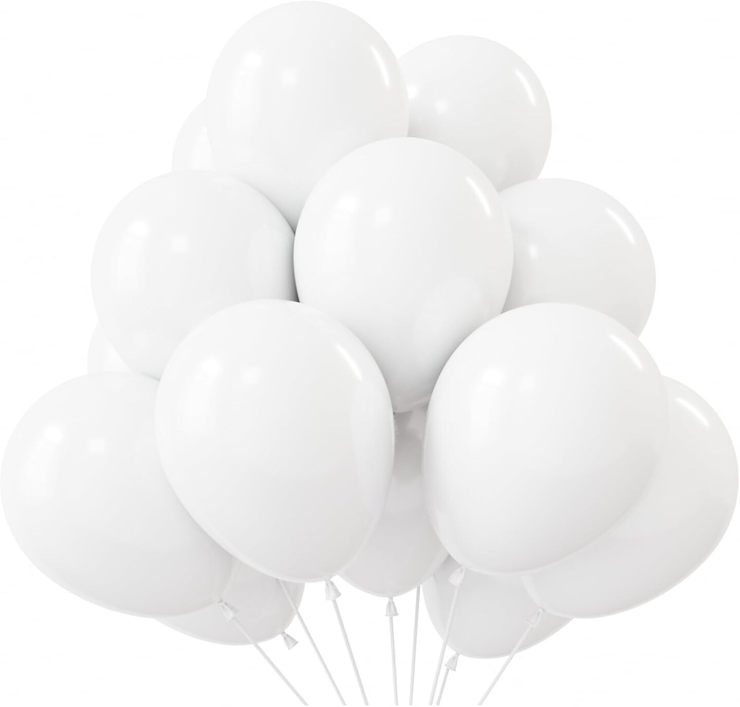 White Latex Balloons 50pcs 12in Matte Helium Party Decorations