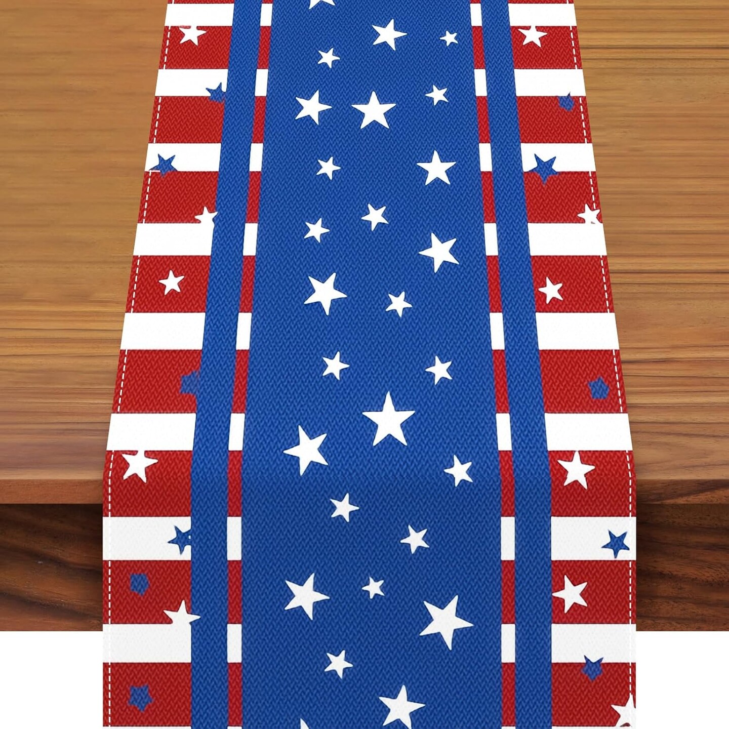 Patriotic Red White Blue Table Runner for Memorial Day, 4th of July, and Veteran&#x27;s Day, Perfect for Home, Party, Kitchen, Dining Decorations