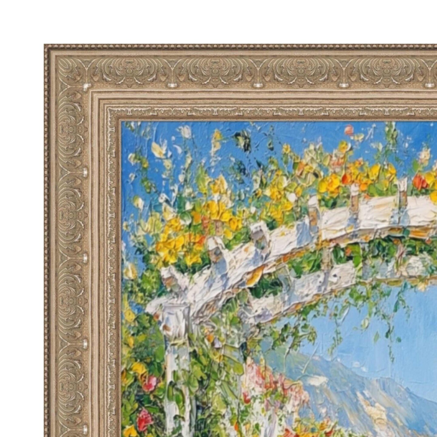 French Silver Leaf Ornate Picture Frame 13x19 frame