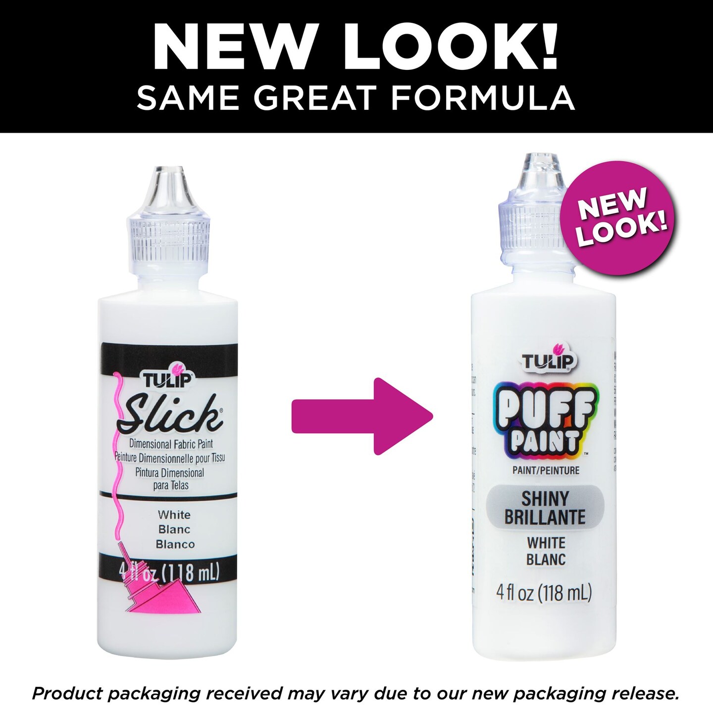 Tulip Puff Paint Slick White, Multi-Surface Craft Paint, 4 fl. oz. 3 Pack