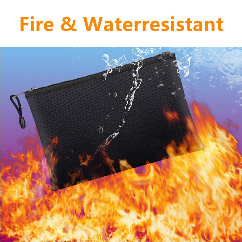 2000&#xB0;F Fireproof Document Bag - Waterproof A4 File Pouch for Cash, Passports, USB Drives (13.4&#x201D;x9.48&#x201D;/34x24cm)