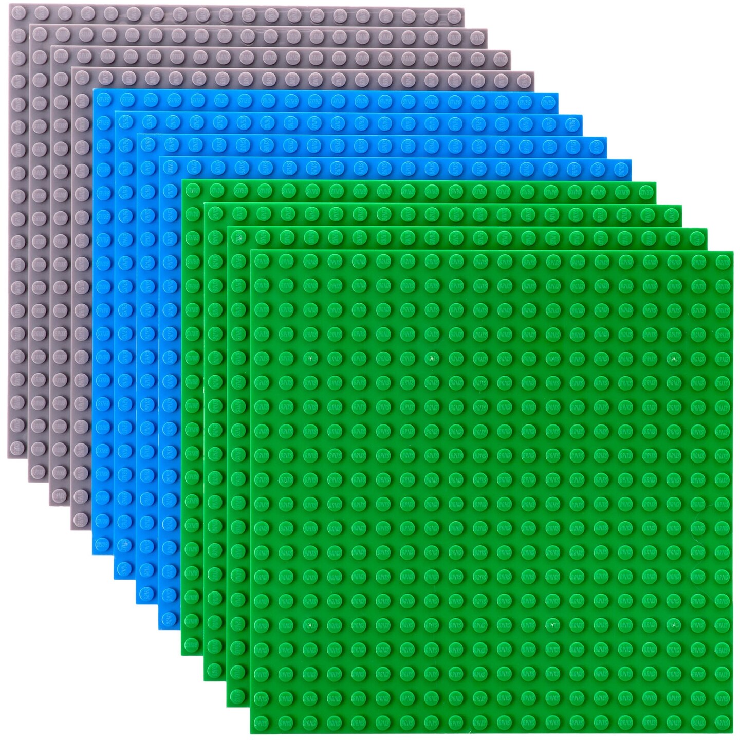 Strictly Briks 12 Pack Classic Stackable Baseplates 6x6