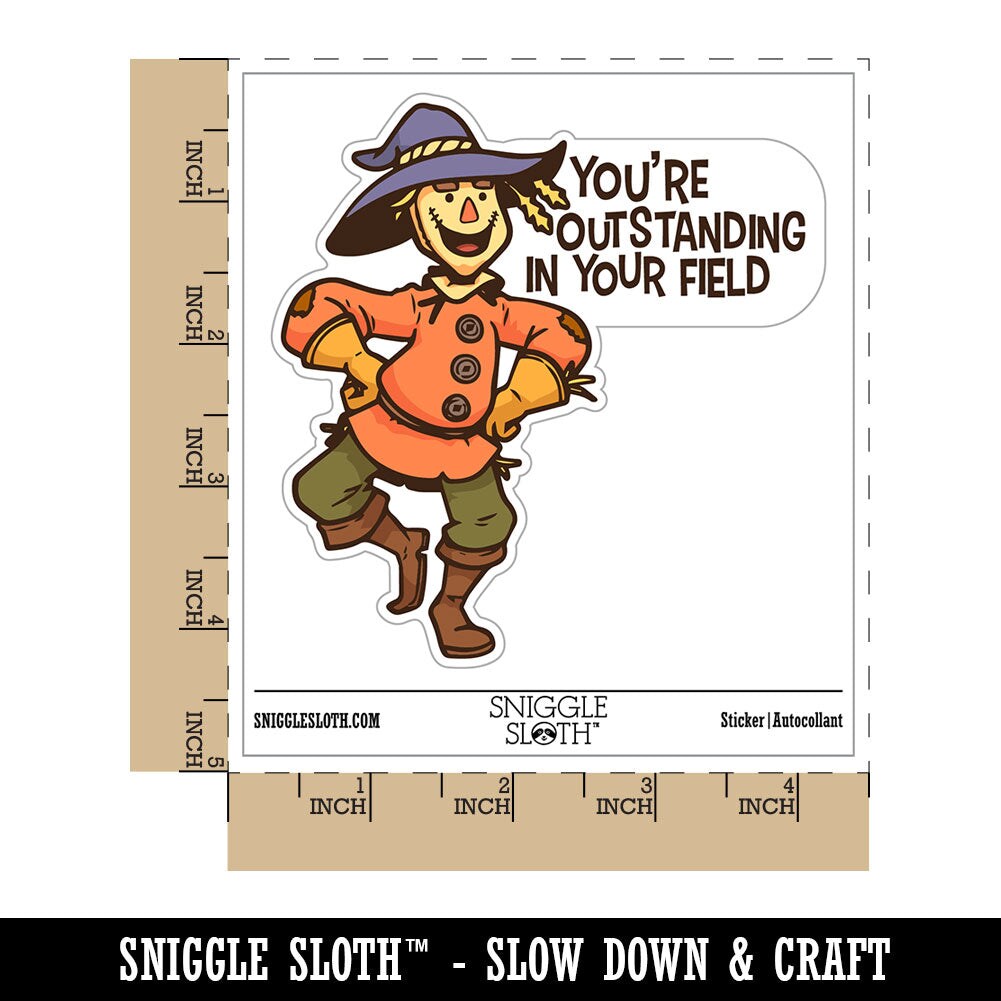 Putstanding Sticker Water Bottle Sticker Set You're Outstanding In Your Field Scarecrow ...
