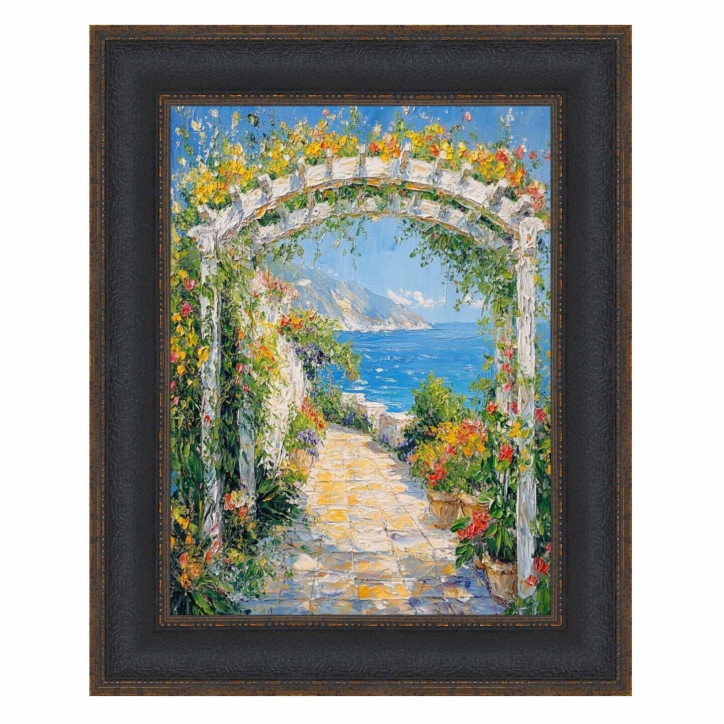 Wide Black Bronze Leather Picture Frame 9x12 frame