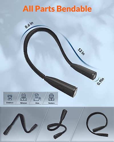 Neck Light - 3-Color &#x26; 5-Brightness, Comfortable Silicone Arm, Eye-Caring for Reading, Knitting, Crafting