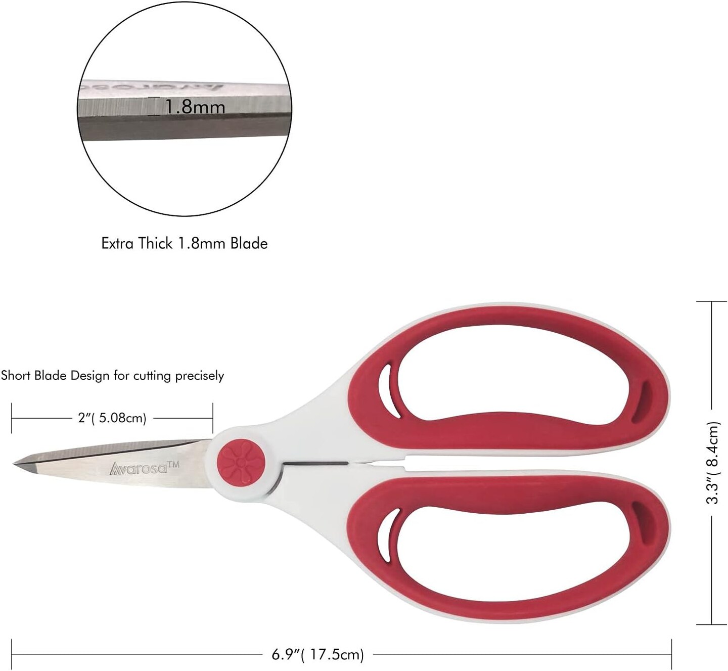 Precision Craft & Embroidery Scissors – Small Sharp Blades for Detail Cutting with Ergonomic Handles for Maximum Control, Perfect for Paper, Fabric, and Fine Craft Work