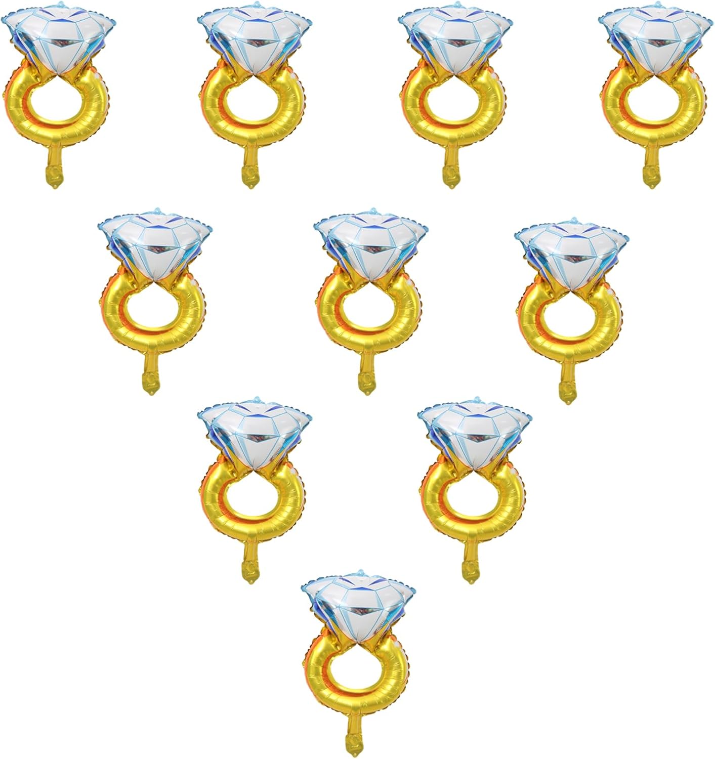 10Pcs Mini Ring Diamond Balloons for Anniversary Engagement and Wedding Party Decoration