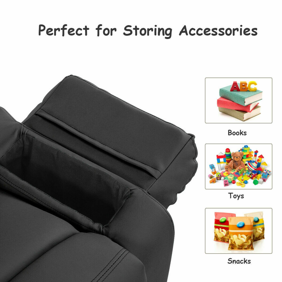Kids Headrest Recliner Sofa Chair Hardwood, PU, Comfortable