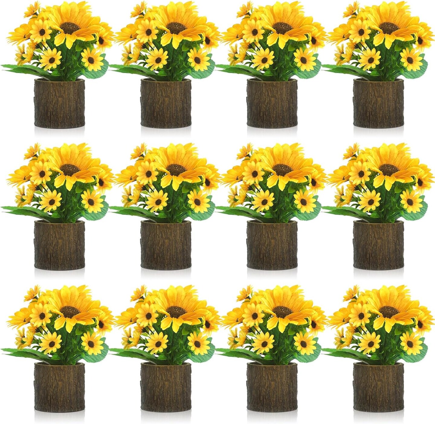 6 Pcs Artificial Sunflower Summer Decor Sunflower Flower in Planters