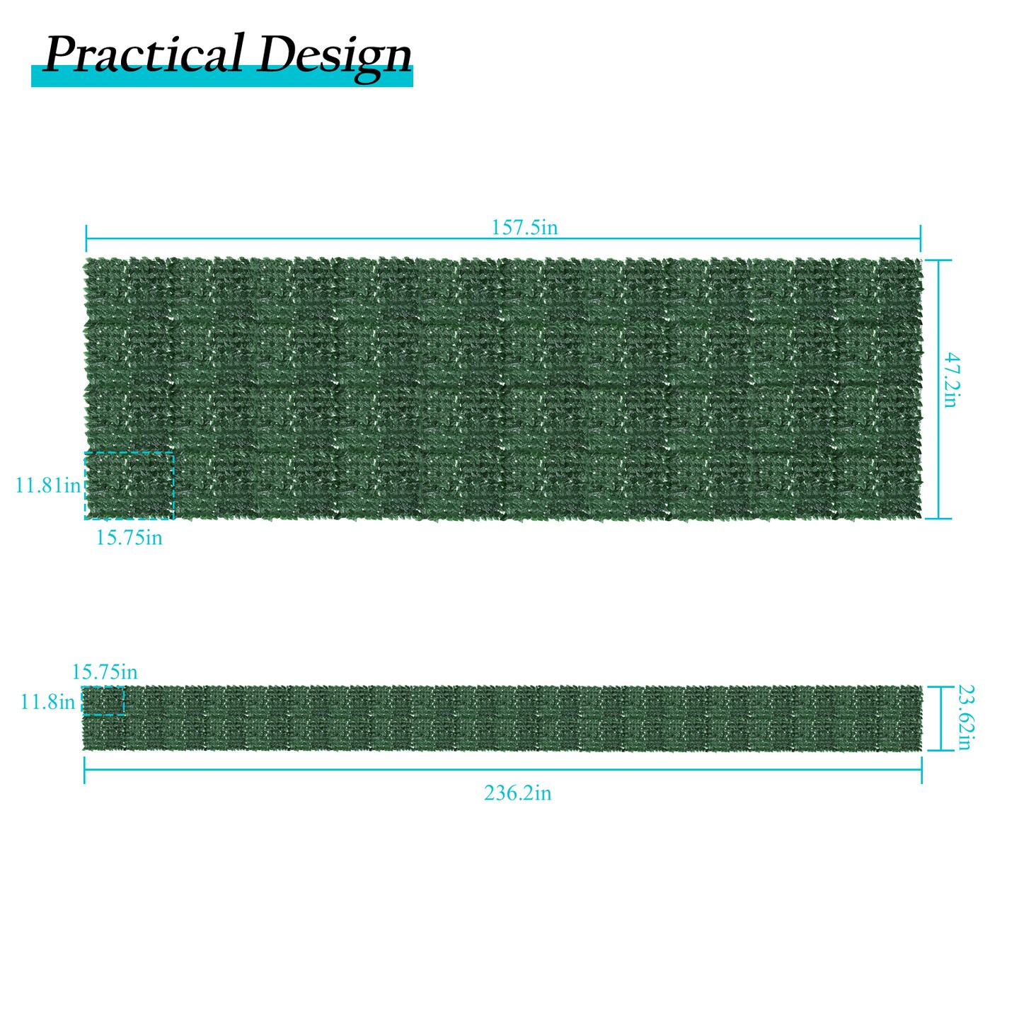 Artificial Ivy Privacy Fence Screen &#x2013; 51.66 Sq Ft UV-Resistant Greenery Wall Panels, Customizable Indoor/Outdoor Decor for Balcony, Garden, Fence (Green Apple)