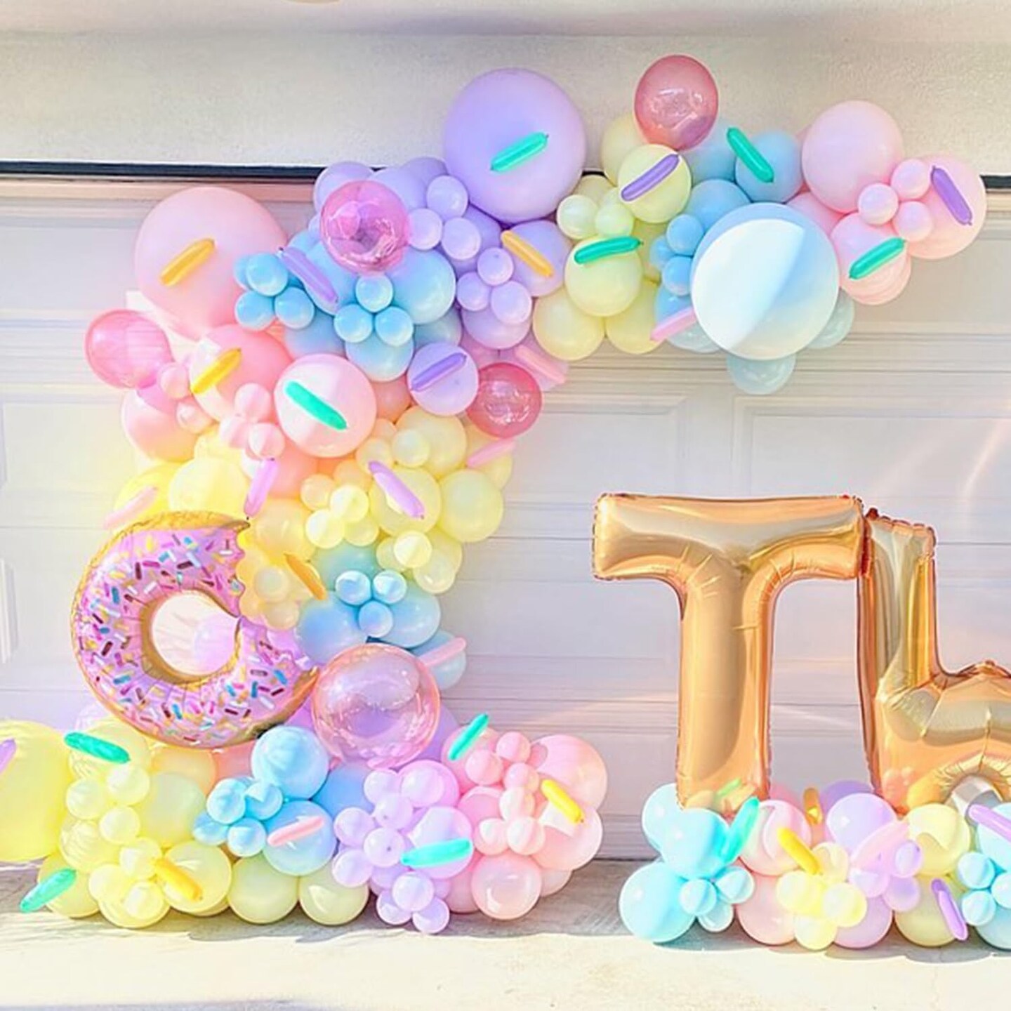 Pastel Donut Balloon Arch Garland Kit,159Pcs Macaron Color Rainbow Balloons Ice Cream Foil Balloons for Girls Donut Grow Up Sweet One Candyland Birthday Party Baby Shower Two Sweet Decorations