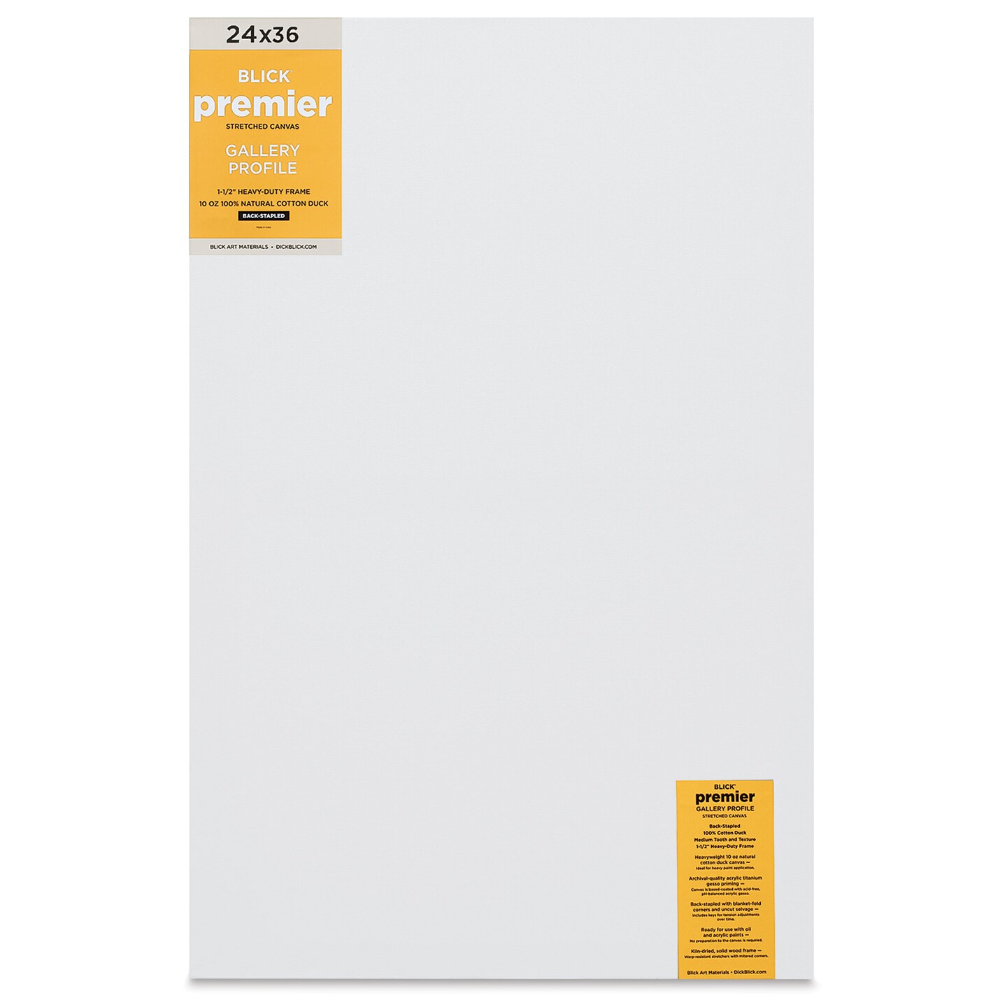 Blick Premier Stretched Cotton Canvas - Gallery Profile, Back-Stapled, 24&#x22; x 36&#x22;
