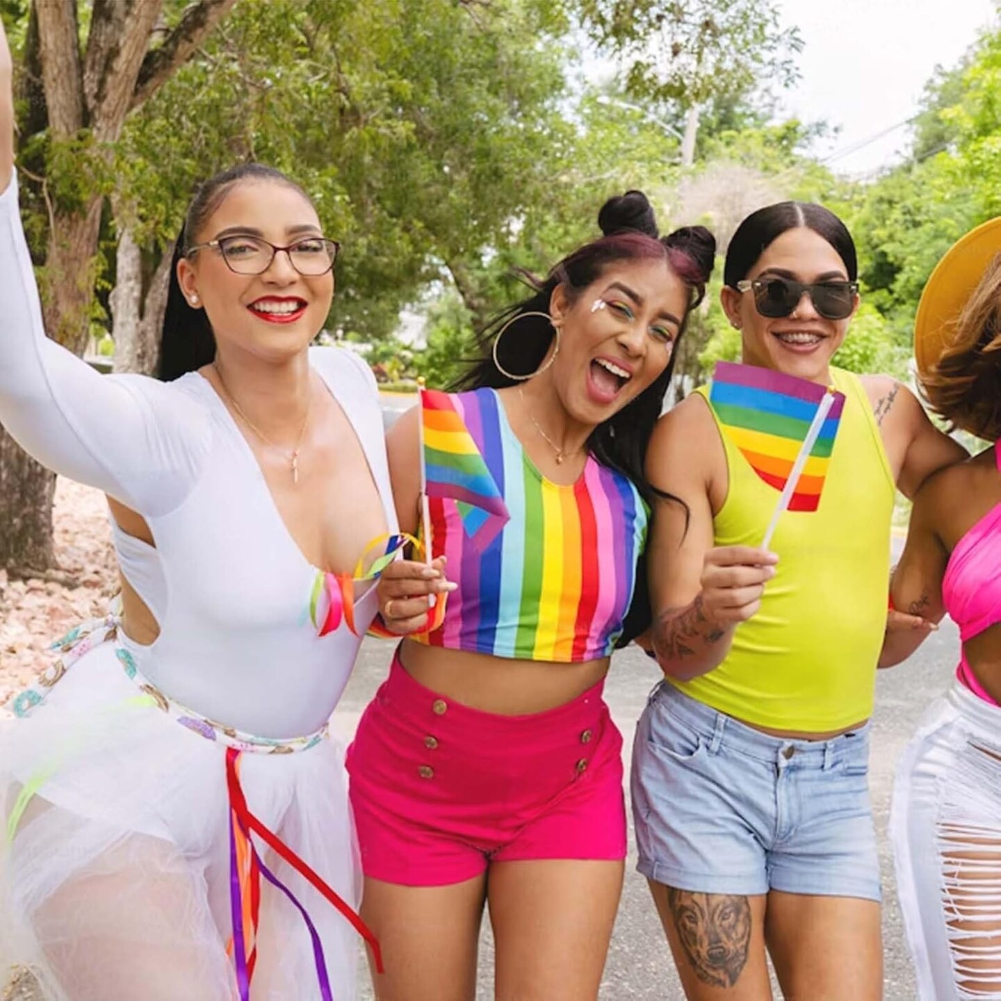 25 Pcs Pride Flag Progress LGBTQ Accessories Gay LGBT Classic Rainbow Pride Flags Stuff Decorations Hand Held Stick Small Flags Bulk for Parade Rainbow Festival Party
