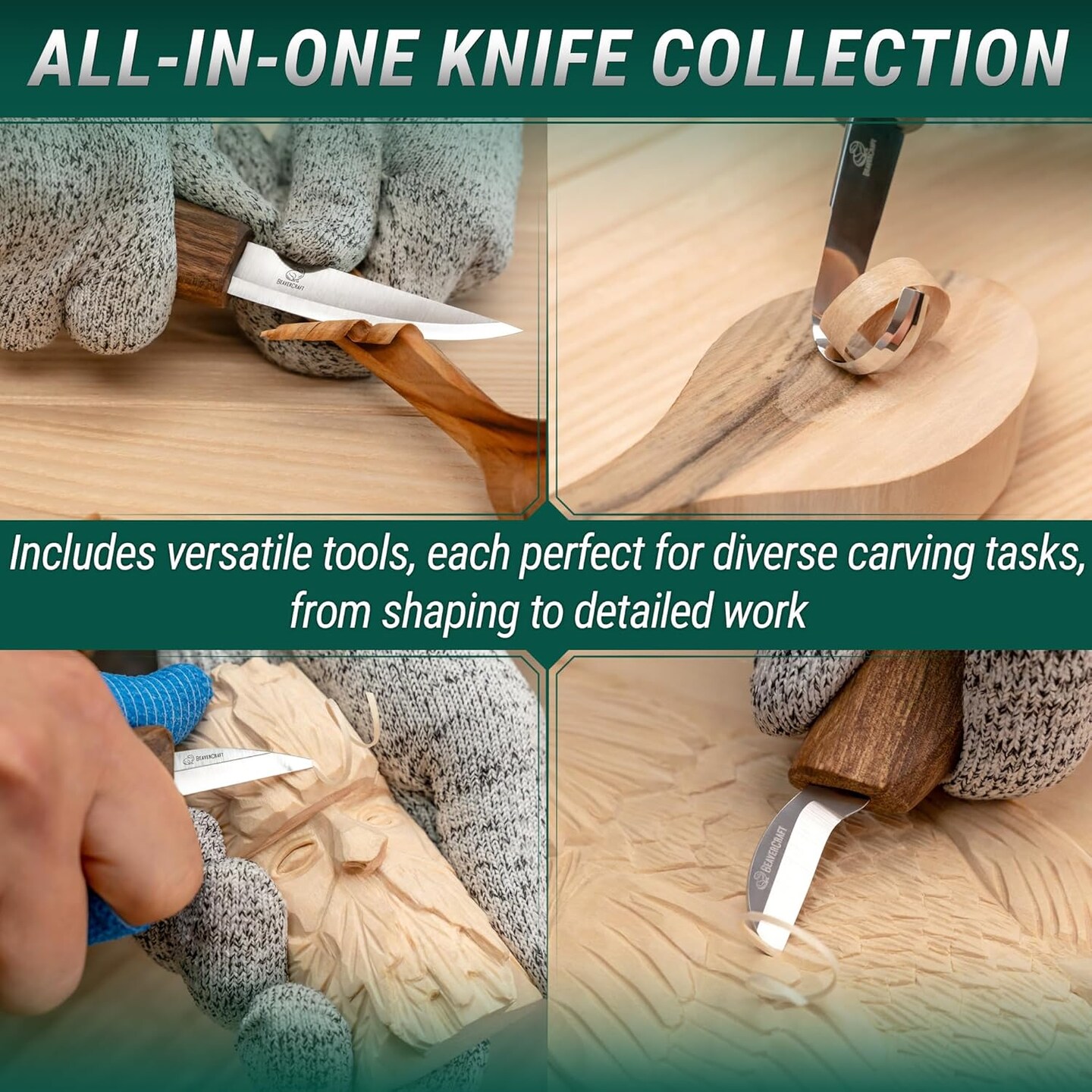 Deluxe Wood Carving Kit S18X - Wood Carving Knife Set - Spoon Carving Tools Set - Whittling Knives Kit - Woodworking Kit Wood Carving Tools Kit Large Whittling Kit S18X