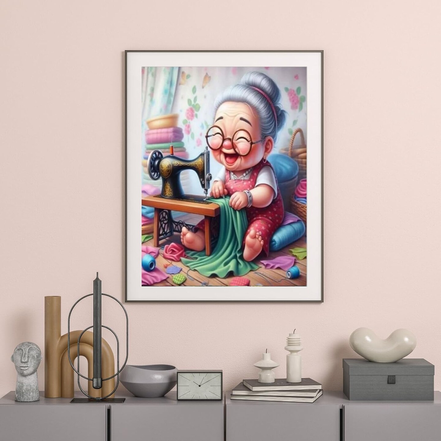 Diamond Art Kits for Adults-Diamond Art Paintings-Cartoon Grandma Full Drill Diamond Dots Paintings for Beginners, Round 5D Paint with Diamonds Pictures Gem DIY Crafts Kits