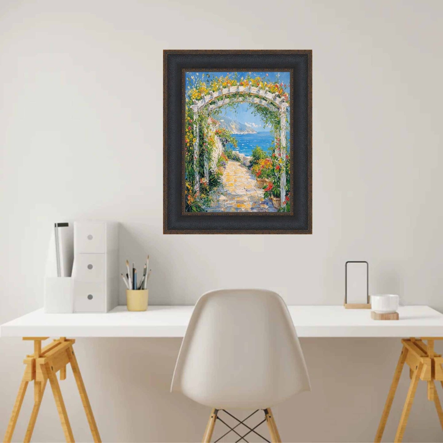 Wide Black Bronze Leather Picture Frame 20x24 frame