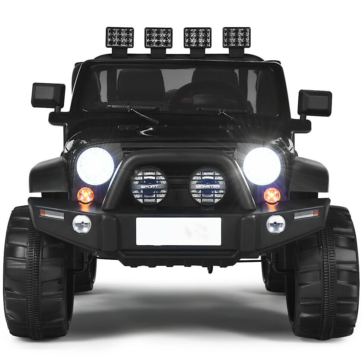 2-Seat Ride-On Car Truck with Remote Control, LED Lights, Music and Safety Features