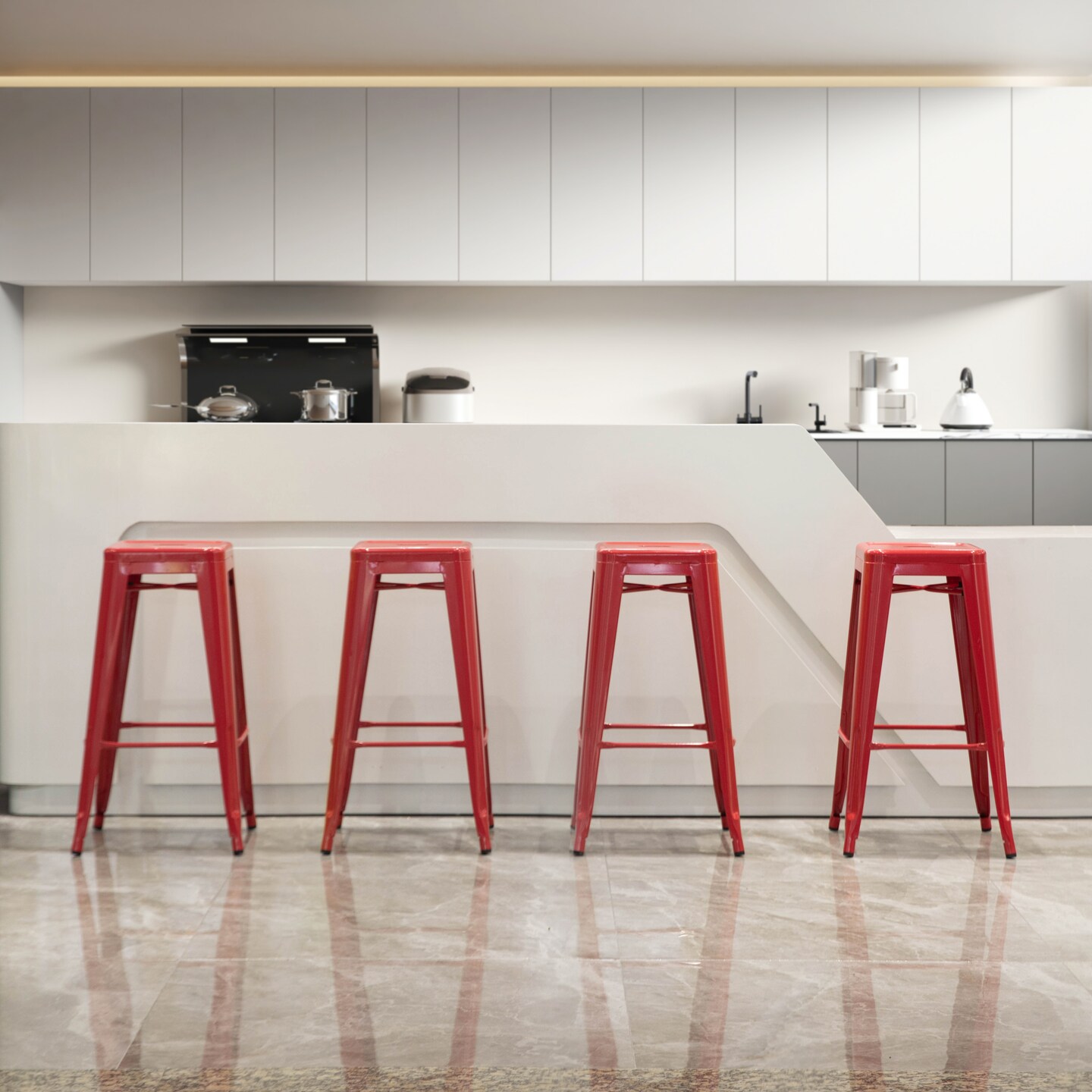 Basicwise 30-inch Backless Metal Bar Stool Stackable Heavy-Duty Counter-Height Chair for Home Bars Patios Kitchen Islands Cafes Restaurants Bistros and Dining Areas for Indoor & Outdoor Use