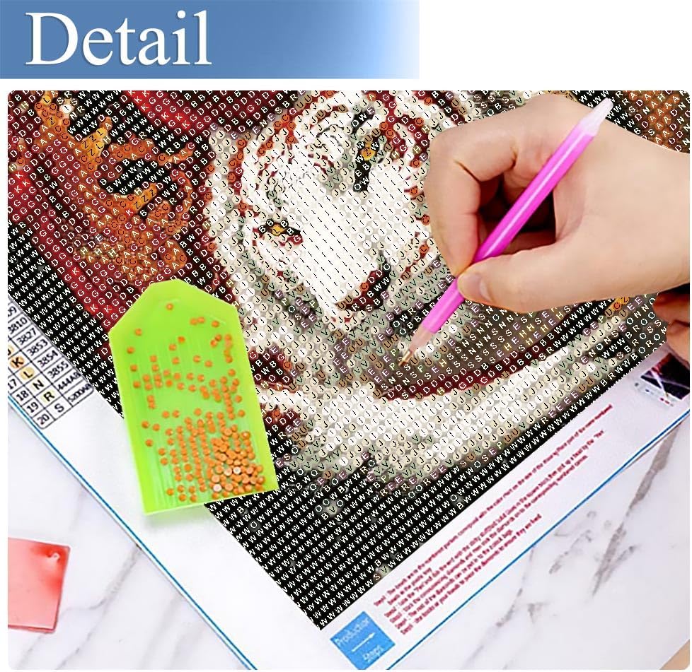 Tiger Diamond Painting Kits-Taichi Tiger Diamond Painting Kits for Adults,5D DIY Full Drill Dragon Diamond Art for Home Wall Decor 12x12inch