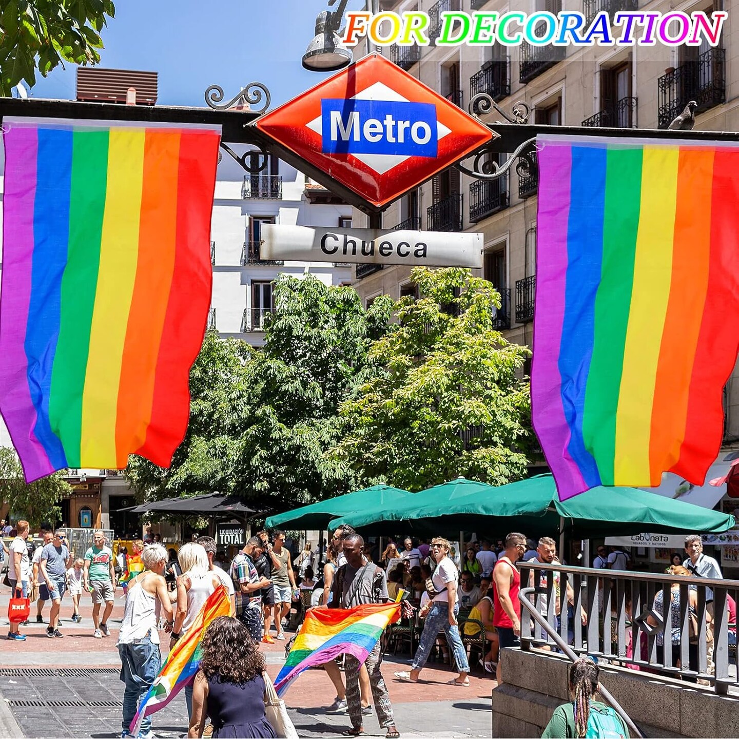 10 Pcs Rainbow Pride Gay Flag 3 x 5 ft LGBTQ Flag Cape Banner Outdoor Indoor LGBT Pride Day Party Events Festival Decorations
