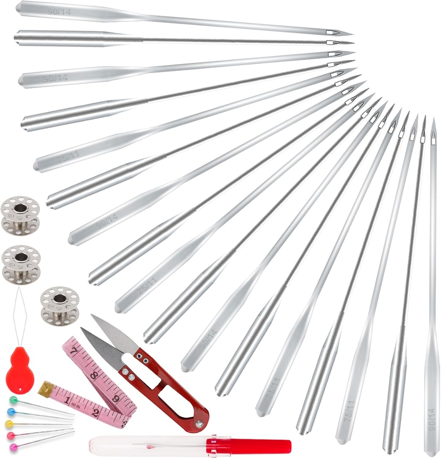 50PCS Universal Sewing Machine Needles – HAX1 Sizes 65/9 to 110/18 for Singer, Brother & Janome